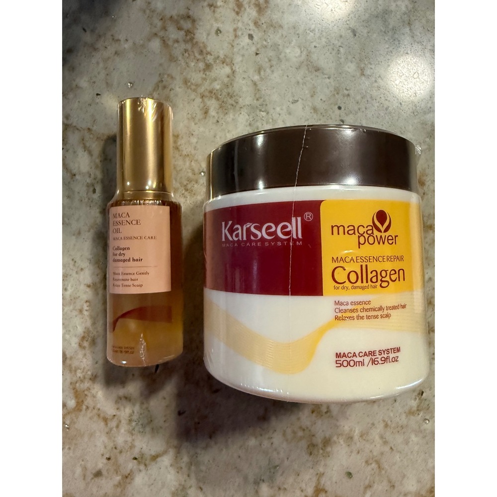Karseell Maca Power Collagen Hair Mask 500ml and Maca Essence Oil Set New